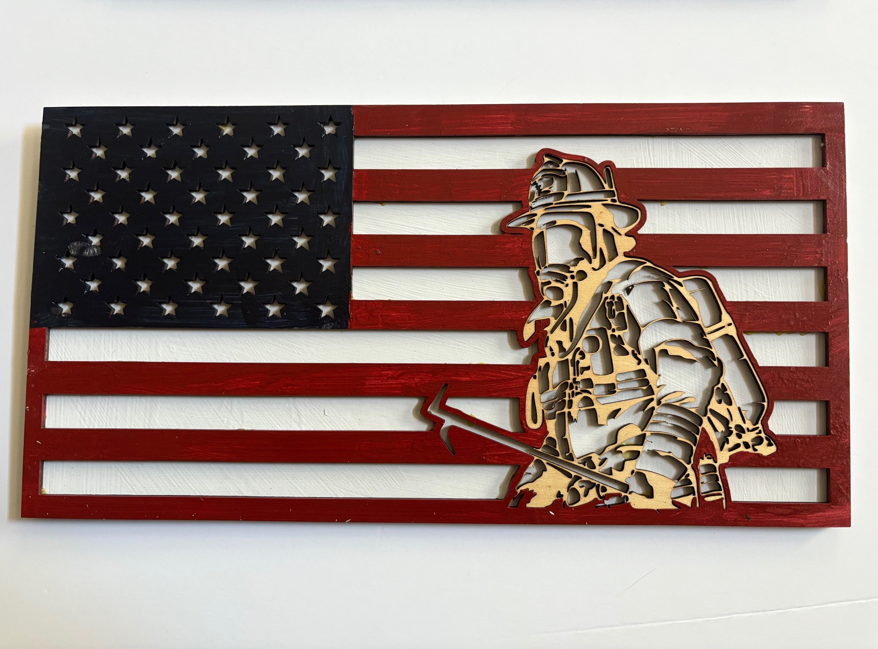 Celebrate and honor the bravery of our fire department heroes with this US Flag tribute.